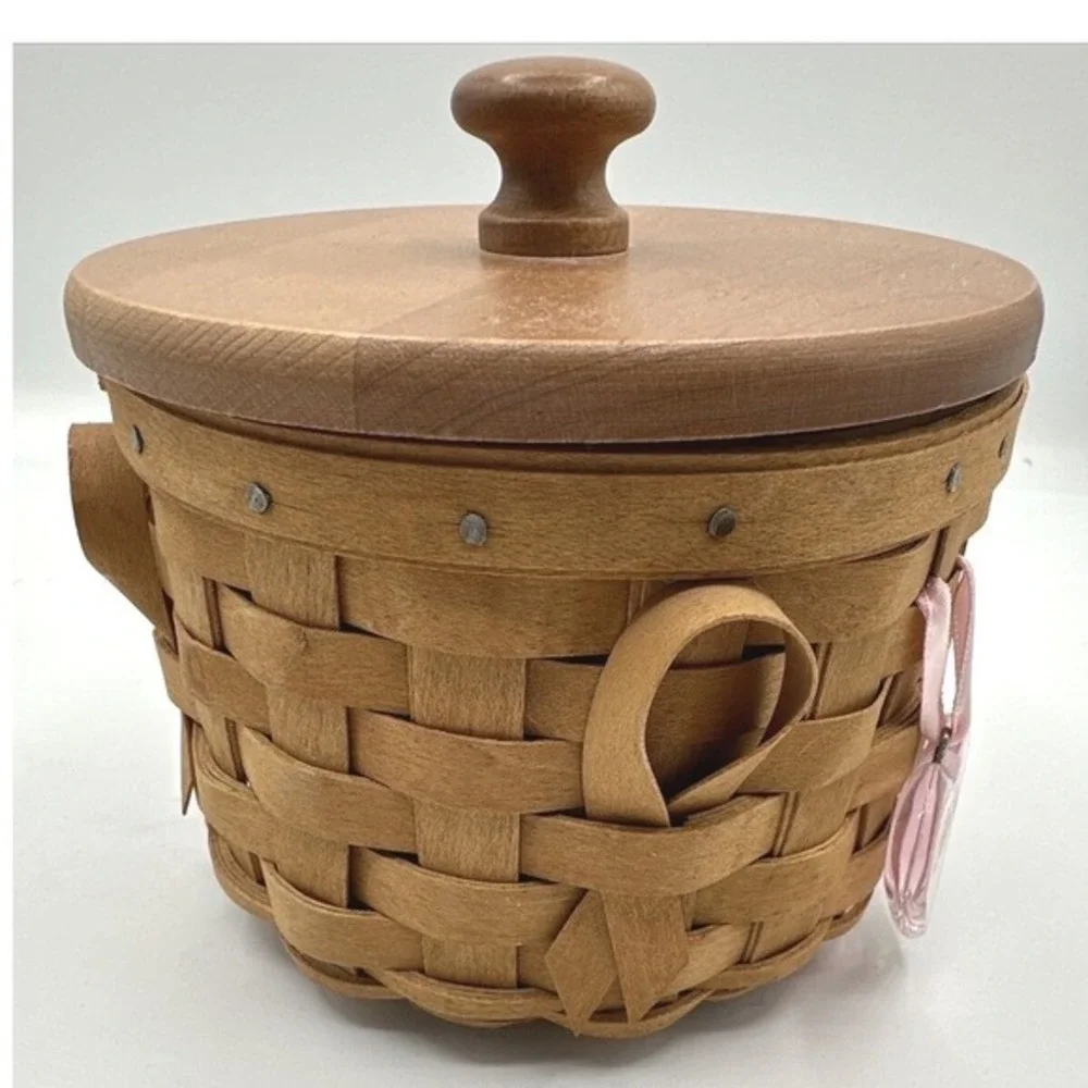 Longaberger 2006 Horizon of Hope Basket Wood Lid‎ Liner Heart Charm Vintage 18